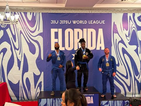 Venice BJJ team on the Jiu Jitsu World League Florida podium